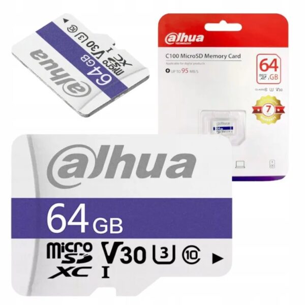 64GB MicroSD Memory Card Dahua Technology ( 7 Years Warranty )