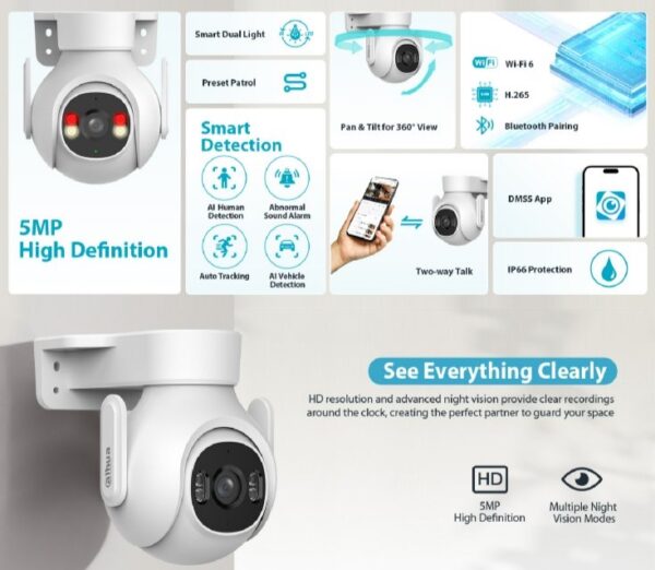 Dahua Wifi Camera 5MP Outdoor P5B-PV Picoo Series