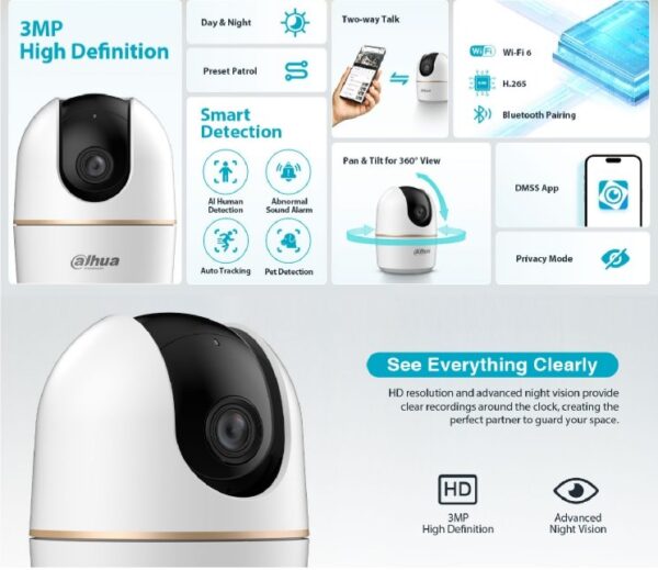 Dahua Wifi Camera Indoor 3MP HERO Series H3A
